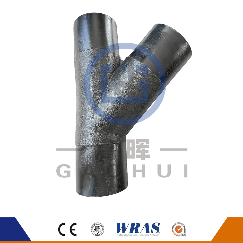 HDPE Butt Fusion Wye Tee Lateral Tee 45 Derece Y Şubesi Su Borusu için Virgin Malzemesi