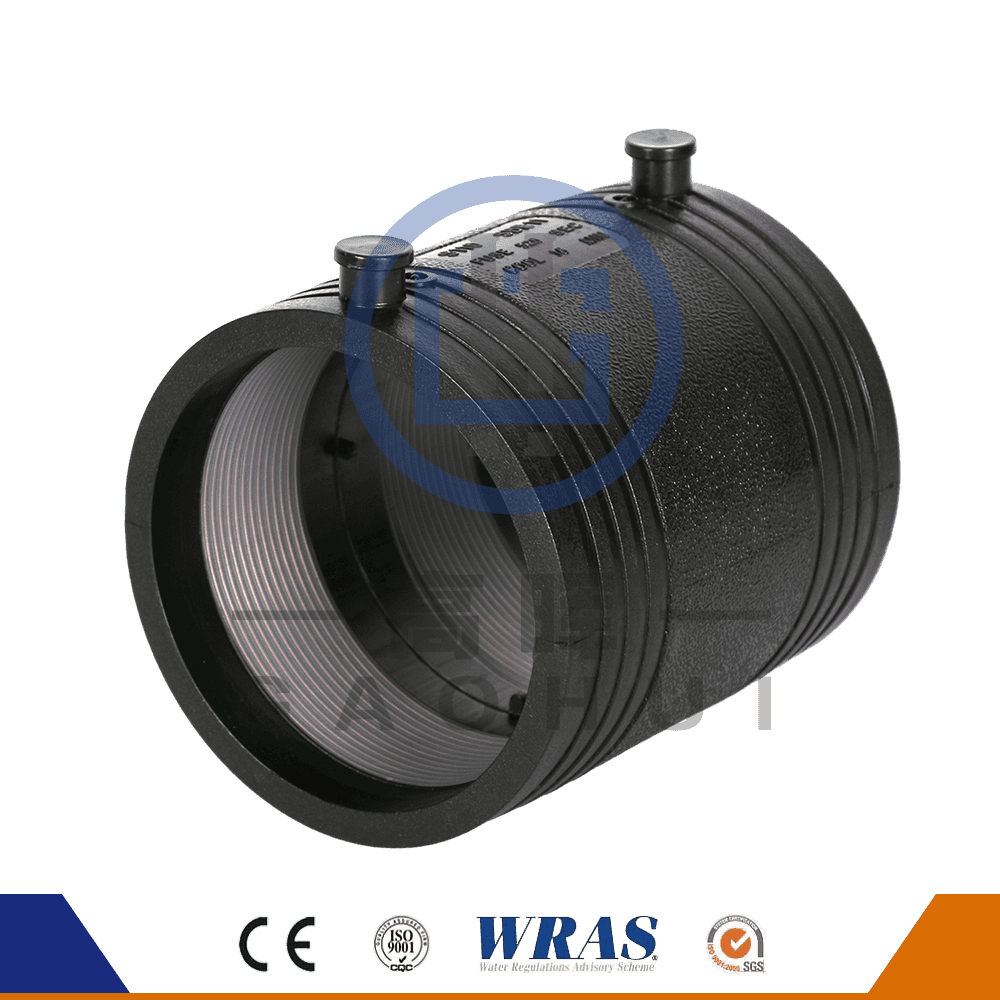 Su temini için HDPE kalıplanmış elektro füzyon eşit kuplör kuplaj adaptörü